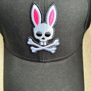 Never worn (tag just removed) NEW Psycho Bunny Black Cap w Pink and White Logo